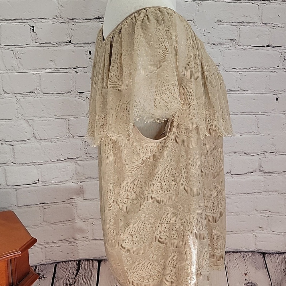 NY Collection Ruffle top layer over Lace - Picture 5 of 10